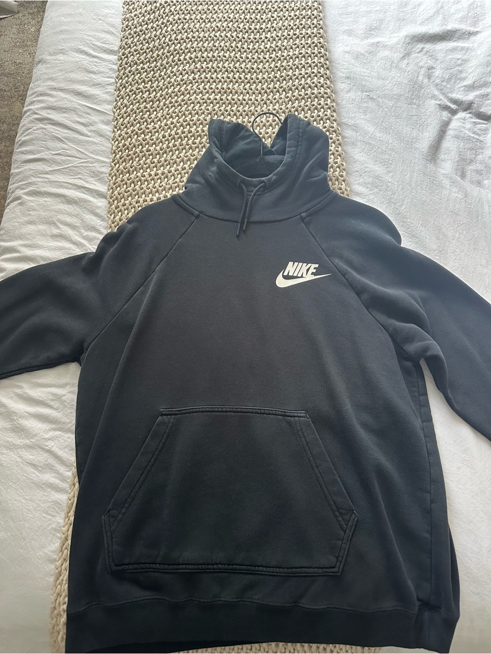 Nike Black Women's Pullover Hoodie with White Logo